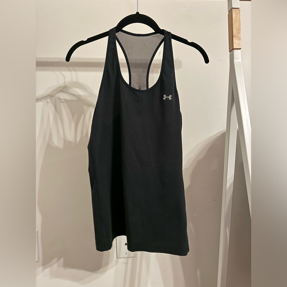 (2) Black Under Armour Tank Tops